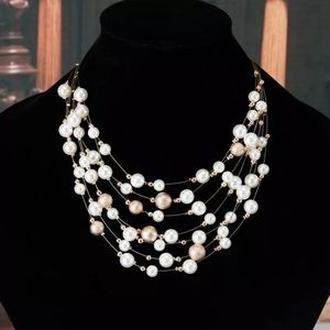 Layered pearl necklace